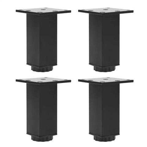 Adjustable Aluminum Cabinet Feet Set In Black Four Pack For Sofa Cabinets And Sofas Height Adjustable 3.9 To 5 Inches Anti Corrosion