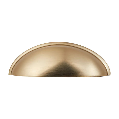 Cup Drawer Pulls 3 Inch 76mm Champagne Gold 10 Pack Cabinet Hardware Cup Handles With Adjustable Mounting Screws front view