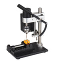 Compact Mag Drill Press Stand Kit Features 7 Gear Variable Speed Bench Top Drilling Machine, lightweight design for various materials.