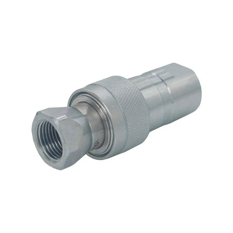 Two Sets One Quarter Inch ISO 5675 Carbon Steel Hydraulic Quick Disconnect Couplings With Poppet Valve And Dust Cap Set For Heavy Duty Industrial Shop Floor Pro Grade Use side view