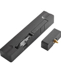 Adjustable Bedroom Door Closer with Damping Buffer and Quiet Hydraulic Mechanism in black metal, showing details of soft close operation