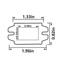 Diagram with dimensions of Beefy 12V To 5V Car DC Converter Waterproof Buck Regulator with 1.96in width and 0.82in height.