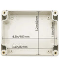 Interior of ABS Plastic Junction Box IP65 Waterproof Dustproof Electrical Enclosure With Clear Cover 4.5 By 3.5 By 2.2 Inch Gray