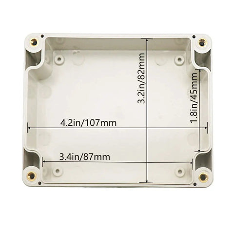 Interior of ABS Plastic Junction Box IP65 Waterproof Dustproof Electrical Enclosure With Clear Cover 4.5 By 3.5 By 2.2 Inch Gray