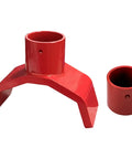 Beefy Steel Bottle Jack Adapter 2 In 1 Lifting Axle Cradle Red Universal Fit With 42 Mm Saddle And 115 Mm Base Tilt Angle Design