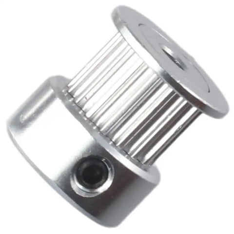 Close-up of a single aluminum idler pulley from 10 Pack GT2 Idler Pulleys With 16 Teeth And 3mm Bore For Your DIY 3D Printer Timing Belts