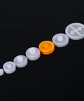Seven Piece Dope Plastic Pulley Kit For DIY Belts And Model Making, 2A 2B Shaft Fit, showing diverse pulley sizes on black background