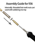 Heat Set Insert Tool Kit For Soldering Irons M2 To M8 Brass Nut Inserts With Internal Thread Heads Hot Melt Insertion Assembly