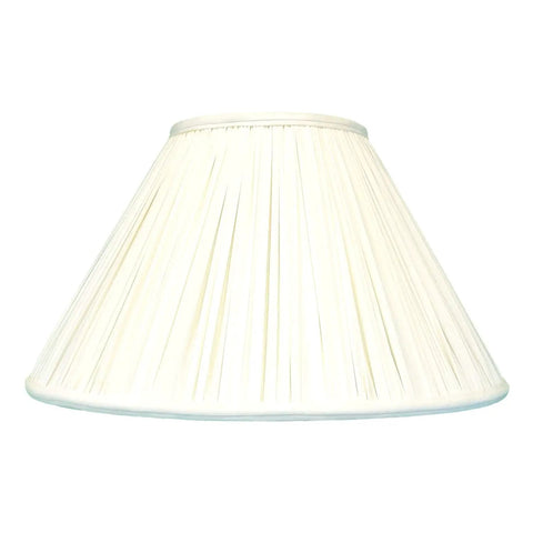 Empire Gather Pleat Lamp Shade Eggshell 7 X 20 X 12.5 Inches Silk Shantung Classic Basic Vibe With Elegant Pleats Easy Install Spider