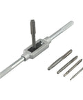 Bearing Steel Tap Wrench Kit With Reversible Ratchet Handle For Creating M3 Internal Threads In Aluminum Or Iron Plates six-piece silver set
