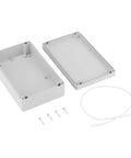 IP65 Waterproof ABS Plastic Project Box Power Control Enclosure 200x120x56mm with open lid, seal, and screws