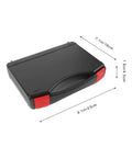 Portable Plastic Toolbox With Grip Handle, Heavy Duty Hard Shell Organizer For Mechanics, compact black toolbox size 9.1x7.1 inches
