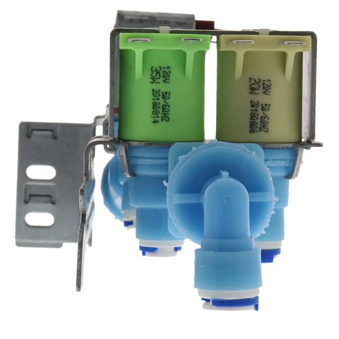 Close-up of Inlet Valve Replacement For Frigidaire Refrigerator 242252702 AP5671757 PS7784018 OEM Grade, dual ports.