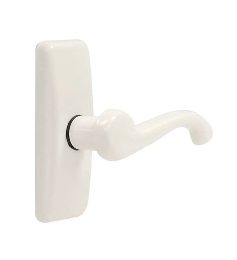 White Storm Door Lever Handle With Surface Mount Hardware Georgian Style Lever For Wood Metal Or Vinyl Doors Easy Grip Ergonomic No Fuss Quick Exit No Lockout Feature