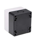Waterproof 22mm Push Button Station Enclosure With 1 Button Hole, Surface Mount Plastic Electrical Switch Box, Sealed for Tough Duty, Anti Corrosion, White and Black Finish Built to Last, black-and-white plastic enclosure, 77x71x66 mm