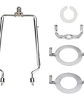 Lamp Shade Harp Holder Kit For 7 To 10 Inch Lamps With Three Eighths UNO Fitter, E14 E26 E27 Converters, Tall Silver Bracket