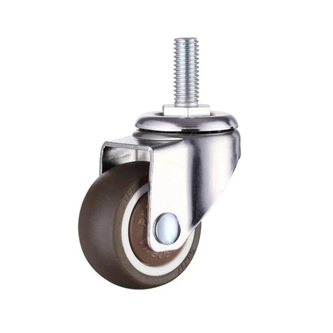 Single stem threaded caster wheel, metal and rubber, part of 4 pack stem threaded caster wheels for office chairs and heavy duty furniture.