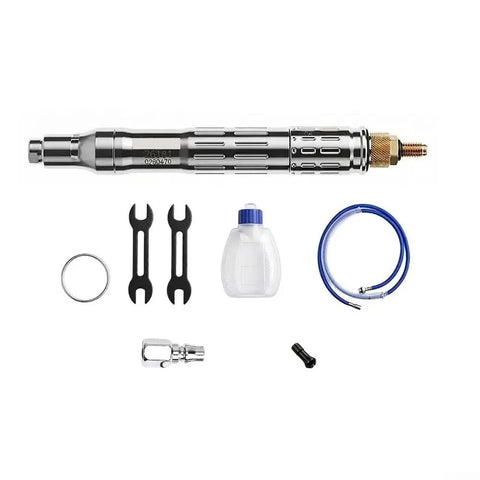 Heavy Hitter Pneumatic Die Grinder Kit includes air polisher, wrenches, hose, and oil bottle for auto detailing.