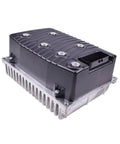 Heavy Duty 48V 235A DC Motor Controller For Cars Slick Boost Driver Upgrade High Torque Power Module Smooth Shift Street Ready Tight Build 1206AC-5201 Model Gearhead Approved grey metal casing with fins and connectors.