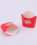 Red Paper Snack Boxes 100 Pack Disposable Fries Boxes For Grab-And-Go Food Service Perfect For Fries Chips Popcorn Sweets Store Use