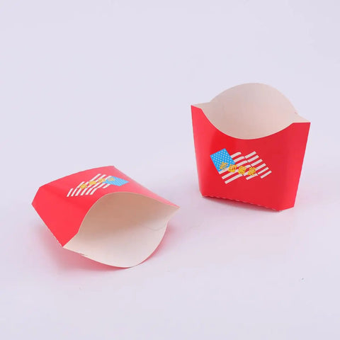 Red Paper Snack Boxes 100 Pack Disposable Fries Boxes For Grab-And-Go Food Service Perfect For Fries Chips Popcorn Sweets Store Use