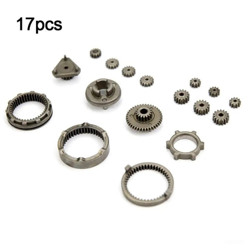 17 Piece Self Locking Reduction Gear Set For Brushless Drill Heavy Duty Metal Transmission Gears With Precise Fit Easy Install