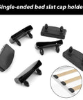 Single-ended bed slat cap holder pieces, heavy duty plastic, 54X10Mm size, for secure bed frame support.