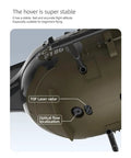 Bottom view of Era C180 BO-105 RC Helicopter showing TOF laser radar and optical flow localization for stabilization.