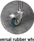Close-up of a wheel on a Beefy Stainless Steel Medical Cart On Wheels With 2 Tier Drawer, 100 Kg Max Load, Durable Hospital And Clinic Rolling Trolley For Lab Use, 66 By 44 By 86 Cm.