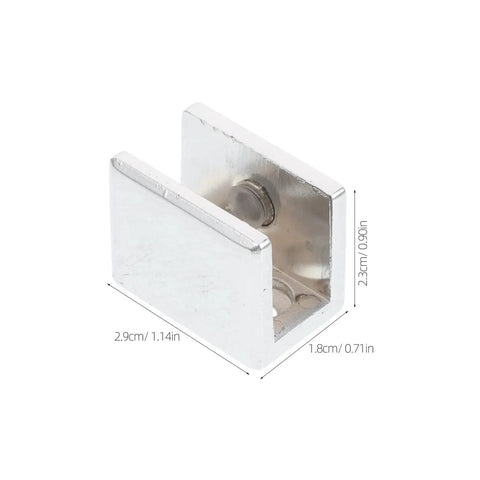 Built Like A Tank Zinc Alloy Glass Shelf Clamp, 2.9cm x 2.3cm, heavy duty wall mount for 10-12mm glass, anti-scratch.