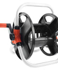 Portable Hose Reel Storage Shelf For One Half Inch Hose Up To 20 Meters Garden Hose Trolley side view, durable ABS and aluminum