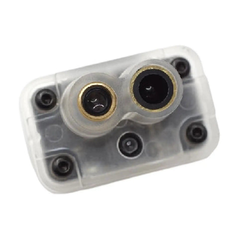 Compact Indoor Lidar And Flow Sensor Module For Drones And Robots, 33x21x17mm transducer, close-up of dual sensors