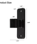 Heavy Duty 58 Mm Gate Hinges Pack Of 2 Pre Drilled Mounting Holes Rust Resistant Galvanized Iron side view with dimensions.