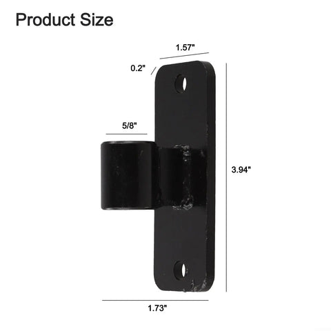 Heavy Duty 58 Mm Gate Hinges Pack Of 2 Pre Drilled Mounting Holes Rust Resistant Galvanized Iron side view with dimensions.