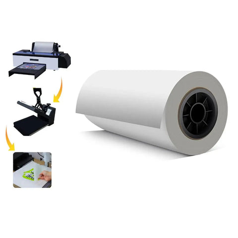 DTF Transfer Film Roll 13 Inch By 328 Foot Pro Grade Double Sided Matte for Inkjet Printers with Cold Peel or Hot Peel Heat Transfer