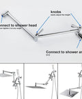 10 Inch Rainfall Shower Head With Handheld Spray Combo In All Metal Chrome 3 Way Diverter Adjustable Extension Arm