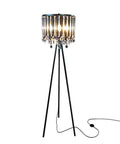 Dope Romance Crystal Tripod Floor Lamp In Black With Four 40W Bulbs, Modern Crystal Mid Century Style, Cord Switch, 58 Inch