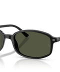 Sam Low Bridge Fit Sunnies For Men And Women Non Polarized Modern Acetate Frame In Black And Green 54mm Lens Width Side View