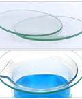 Lab Watch Glass Set With Beaker Cover Lids, 3.9 Inch Diameter, Thickened High Transparency Glassware covering a beaker with liquid