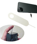 Eight Piece All In One Doorbell Key Tool Kit With Stainless Steel Opening Pins And Screwdriver For Nest Arlo And Eufy Video Doorbells Easy Mount Removal And Battery Change For Reliable Home Security showing pin usage.