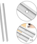 Two 400mm Aluminum T Slot Tracks Miter Jig For Router Table Double Profile With One Quarter Inch Groove For Woodworking Clamps