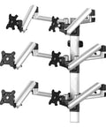 Hella Adjustable Spring Arm Six Monitor Wall Mount For Flat Panel Displays showcasing ergonomic arms and sturdy support design.