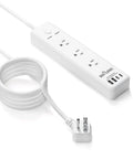 7 In 1 Surge Protector Power Strip With PD 20W USB C Fast Charging 3 AC Outlets 4 USB Ports 5 Ft Flat Plug Extension Cord
