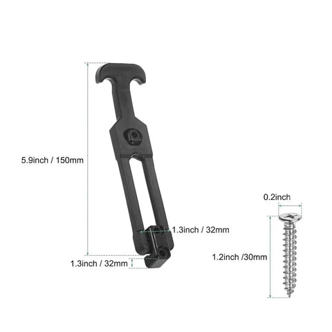 Beefy Rubber Latch Set 4 Pack T Handle Draw Latches With Screws Shock Absorption And Vibration Dampening dimensions shown
