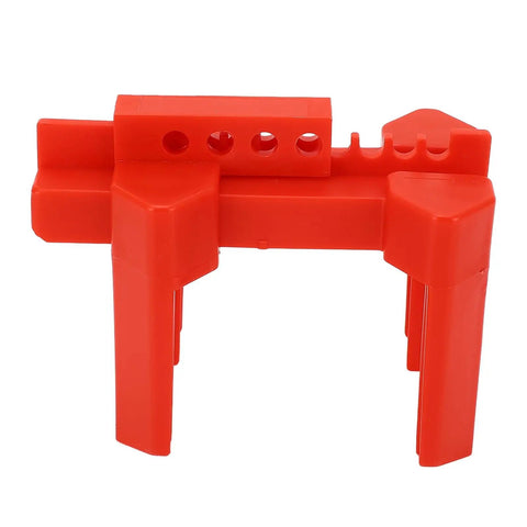 Heavy Duty Ball Valve Lockout Built Legit Industrial Grade To Secure Pipes Fast Featuring Smooth Universal Adjustments Flame Retardant Housing And No Sweat Setup For Total Job Site Safety, red plastic design.