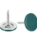 Top Shelf Upholstery Tacks In Glossy Green Coating For Sofa And Headboard Projects, 11x13mm carbon steel tacks with smooth flat heads.