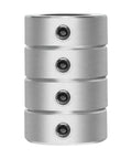 Workhorse One Quarter Inch Bore Solid Steel Zinc Plated Set Screw Shaft Collars with Four Ten Thirty Two By One Eighth, stack view