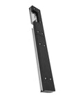 Built Tough, Knocks Out Flawless Joints Daily, Dead Nuts Precise Aluminum Box Joint Jig For Miter Gauge, side view showing mounting holes.