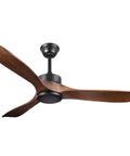 52 Inch Outdoor Ceiling Fan Without Light With 3 Solid Wood Blades, Remote Control, Walnut Wood Finish, Dead Silent Reversible DC Motor