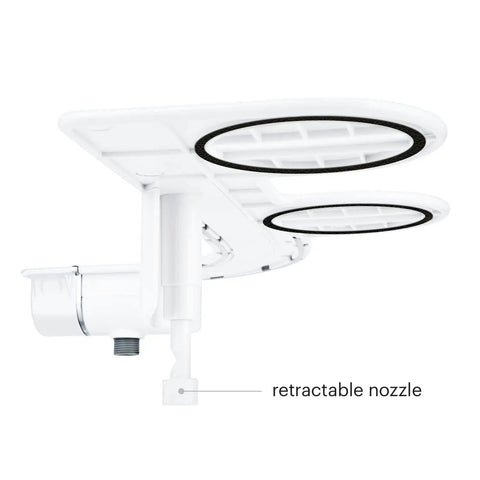 Thinline Bidet Attachment For Toilet Seats With Adjustable Water Pressure and Side Arm Control Thin Profile White Single Nozzle